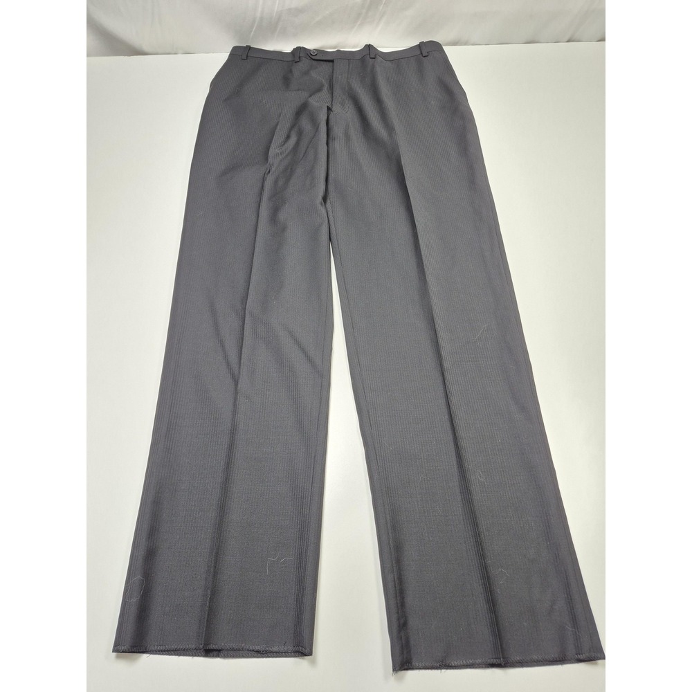 Michael Michael Kors Dress Pants Mens 37x35 Black Wool Flat Front Unhemmed NWT